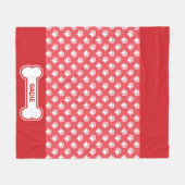 Rote und weiße Hundepuppen und Knochen mit Namen Fleecedecke (Vorderseite (Horizontal))