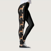 Rote und weiße Ibizan-Hunde glatter Coat Cartoon H Leggings (Rechts)