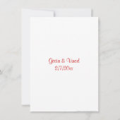 Rote und weiße indische Hochzeit Einladung (Rückseite)