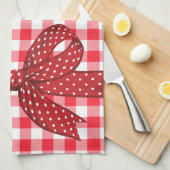 Rote und weiße Karos Geschirrtuch (Viertel Falte)