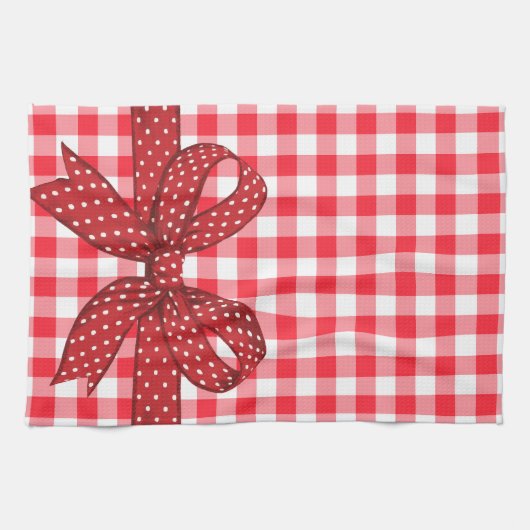 Rote und weiße Karos Geschirrtuch (Horizontal)