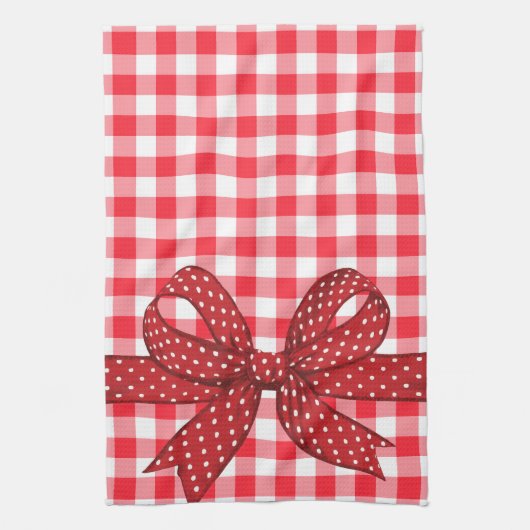 Rote und weiße Karos Geschirrtuch (Vertikal)