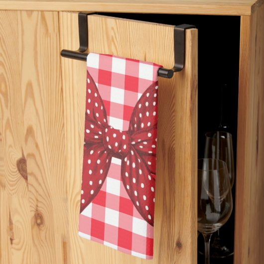 Rote und weiße Karos Geschirrtuch (Drittel gefaltet)