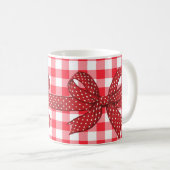 Rote und weiße Karos Kaffeetasse (VorderseiteRechts)