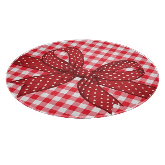 Rote und weiße Karos Schneidebrett (Ecke)