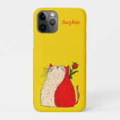 Rote und weiße Katze mit Blume Case-Mate iPhone Hülle (Rückseite)