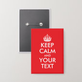 Rote und Weiße Keep Calm Parodie Button (Vorderseite/Rückseite)
