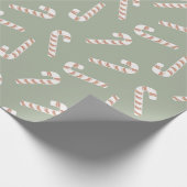 Rote und weiße Kerzen Weihnachten Grün Geschenkpapier (Ecke)