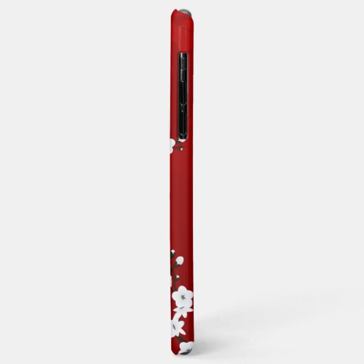 Rote und weiße Kirschblossom Blumenmonogramm Case-Mate iPhone Hülle (Hinten/Links)