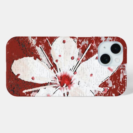 Rote und weiße Kirschblüte Sakura Case-Mate iPhone Hülle (Rückseite (Horizontal))