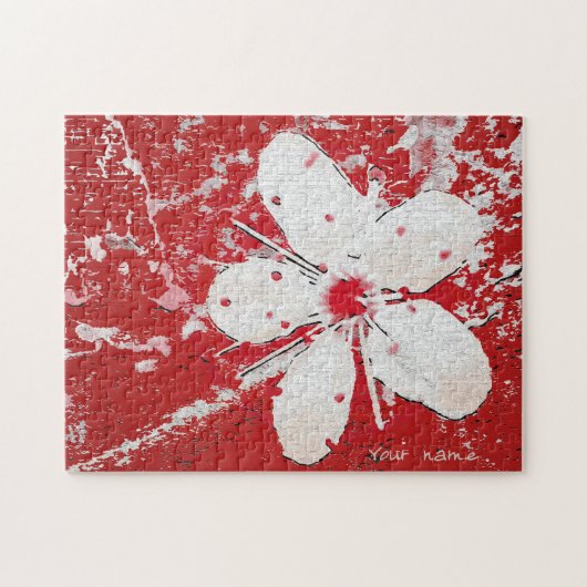 Rote und weiße Kirschblüte Sakura Puzzle (Horizontal)