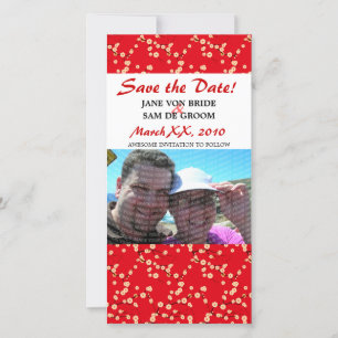 Rote und Weiße Kirschblüten Merken Sie sich den Te Save The Date