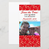 Rote und Weiße Kirsche Blüten Save the Date (Vorne/Hinten)