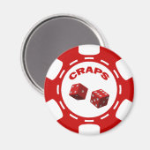 ROTE UND WEISSE KRAPPEN CHIP MAGNET (Vorderseite/Rückseite)
