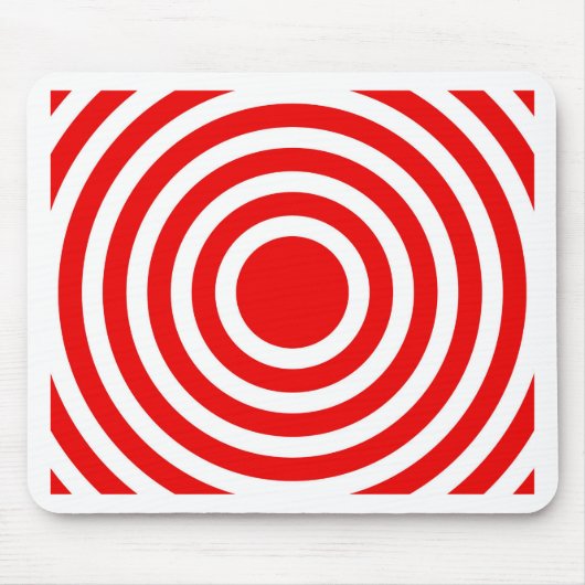 Rote und weiße Kreise Mousepad (Vorne)