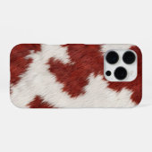 rote und weiße Kuhhautstruktur iPhone Hülle (Rückseite (Horizontal))