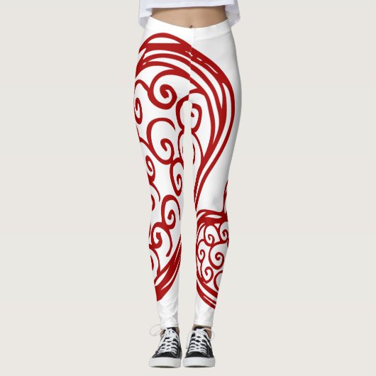 Rote und weiße Leggings (Vorderseite)