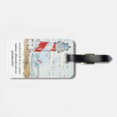 Rote und weiße Leuchtturm-Szene Gepäckanhänger (Rückseite horizontal)