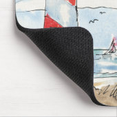 Rote und weiße Leuchtturm-Szene Mousepad (Ecke)