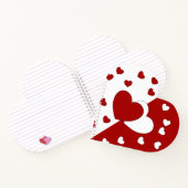 Rote und weiße Liebe Herz geformt Notizblock (Innenseite)