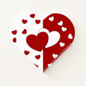 Rote und weiße Liebe Herz geformt Notizblock (Rückseite)