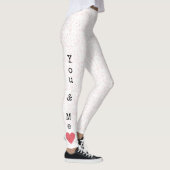 Rote und weiße Liebe Herz Moderner Happy Valentins Leggings (Rechts)