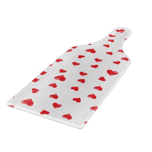 Rote und weiße Liebe Herz Schneidebrett (Ecke)