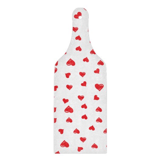 Rote und weiße Liebe Herz Schneidebrett (Vorderseite)