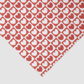 Rote und weiße Liebe Herz Valentinstag Seidenpapier (Ausschnitt)