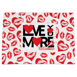 Rote und weiße Liebe Mehr Große Geschenktüte