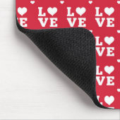 ROTE UND WEISSE LIEBE MIT HERZEN MOUSEPAD (Ecke)