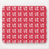 ROTE UND WEISSE LIEBE MIT HERZEN MOUSEPAD (Vorne)
