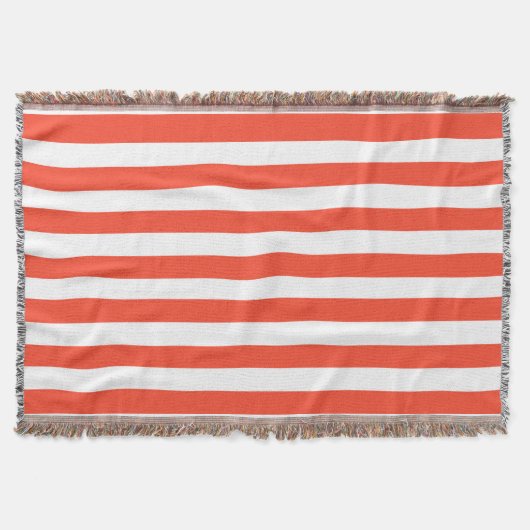 Rote und weiße Liegestühle Streifen Decke (Vorderseite)