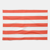 Rote und weiße Liegestühle Streifen Geschirrtuch (Horizontal)