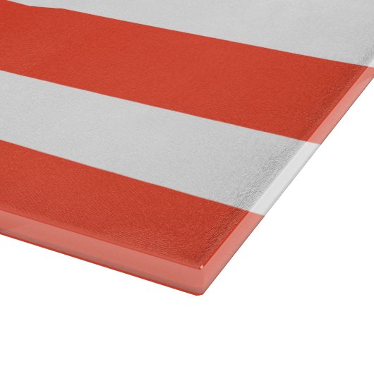 Rote und weiße Liegestühle Streifen Schneidebrett (Ecke)