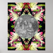 Rote und weiße Lippenrahmen ergänzen Ihr Foto Poster (Vorne)