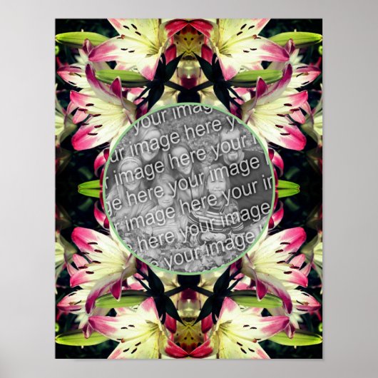 Rote und weiße Lippenrahmen ergänzen Ihr Foto Poster (Vorne)