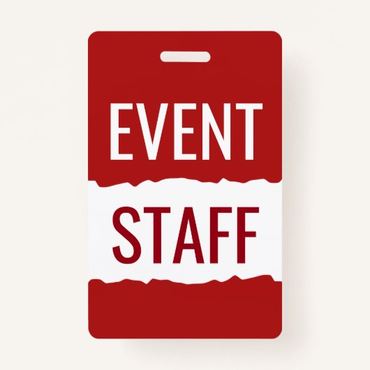 Rote und weiße moderne Ereignis-Personal-Abzeichen Ausweis (Vorderseite)