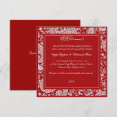 Rote und weiße moslemische Hochzeit Paisleys Einladung (Vorne/Hinten)