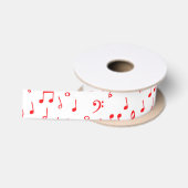 Rote und weiße Musik Satinband (Spule)