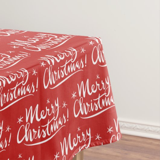 Rote und weiße Mustertischdecke der frohen Tischdecke (Beispiel)