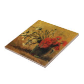 Rote und weiße Nelken von Vincent van Gogh Fliese (Seite)