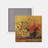 Rote und weiße Nelken von Vincent van Gogh Magnet (Vorderseite/Rückseite)