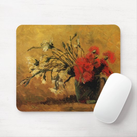 Rote und weiße Nelken von Vincent van Gogh Mousepad (Mit Mouse)