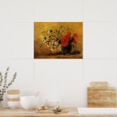 Rote und weiße Nelken von Vincent van Gogh Poster (Küche)
