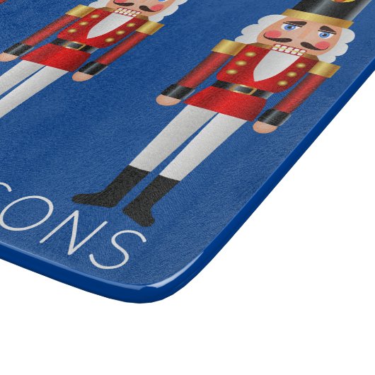 Rote und weiße Nutcracker personalisieren Schneidebrett (Ecke)