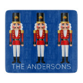 Rote und weiße Nutcracker personalisieren Schneidebrett (Vorderseite)