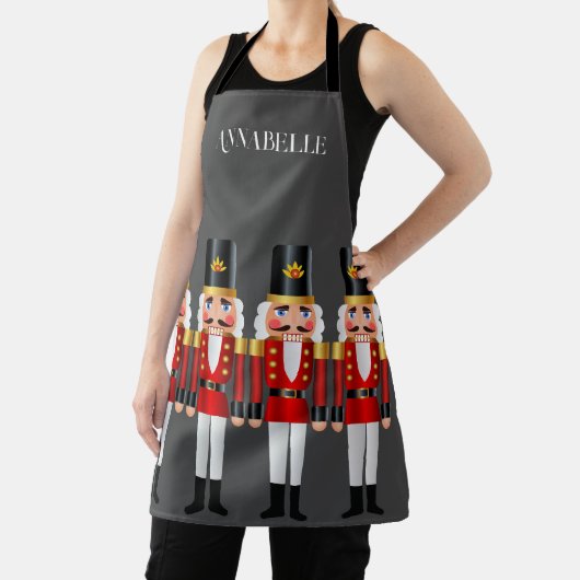 Rote und weiße Nutcracker personalisieren Schürze (InSitu)