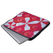 Rote und weiße offene Regenschirme Laptopschutzhülle (Vorne Knopf)