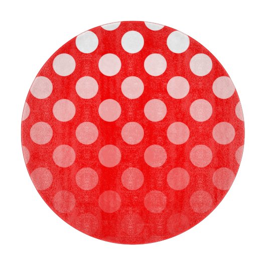 Rote und weiße Ombre Polka Dots Schneidebrett (Vorderseite)